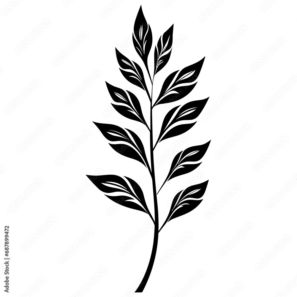 Icon Illustration of Leaf in Trendy Flat Isolated on White Background. SVG Vector

