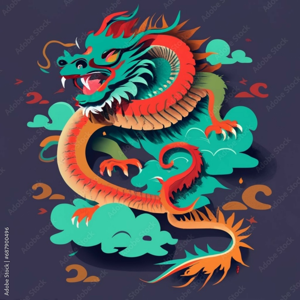 chinese dragon statue Stock Illustration Adobe Stock