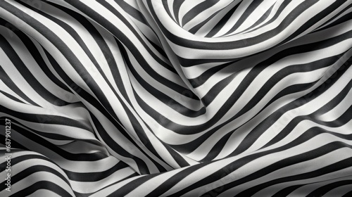 Close-up of a textured fabric, black and white color, abstract, background