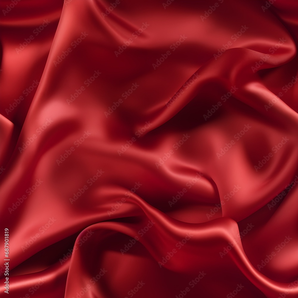 red silk satin. red background. Silky shiny smooth soft fabric. Seamless Pattern. Generative AI red silk satin. red background. Silky shiny smooth soft fabric. Seamless Pattern. Generative AI