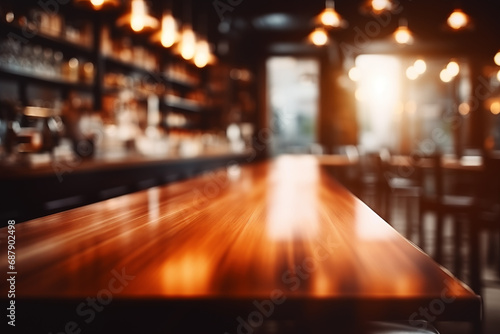 bar counter, blurred background