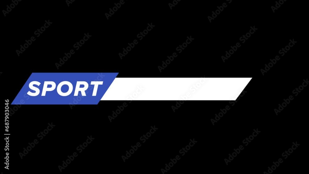 Simple Lower Third Animation for Sport Broadcasting. Video Animation in Alpha Channel and Green