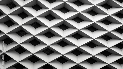 Geometric patterns in architecture, black and white color, abstract, background