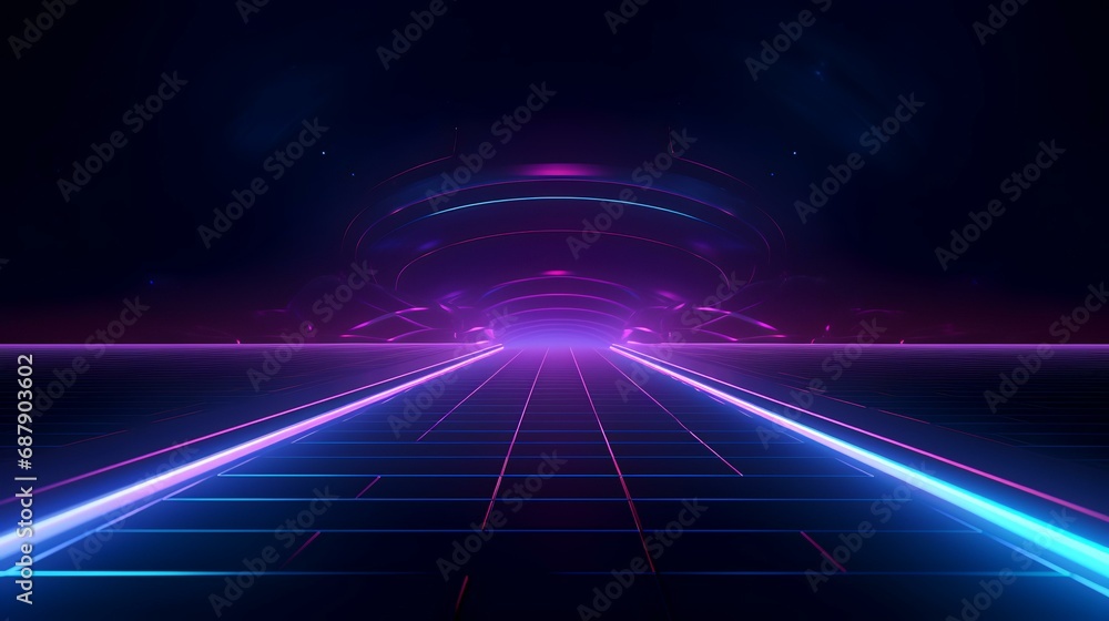 Abstract futuristic background with neon lights. 3d rendering, 3d illustration. Abstract futuristic background with neon lights. 3d rendering, 3d illustration.