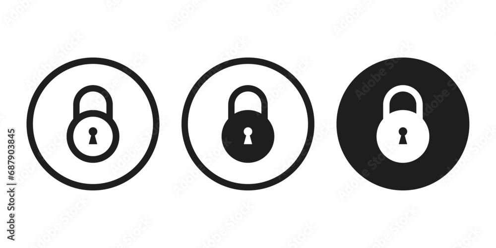 Padlock icon vector. Lock icon Silhouette padlock for applications, and