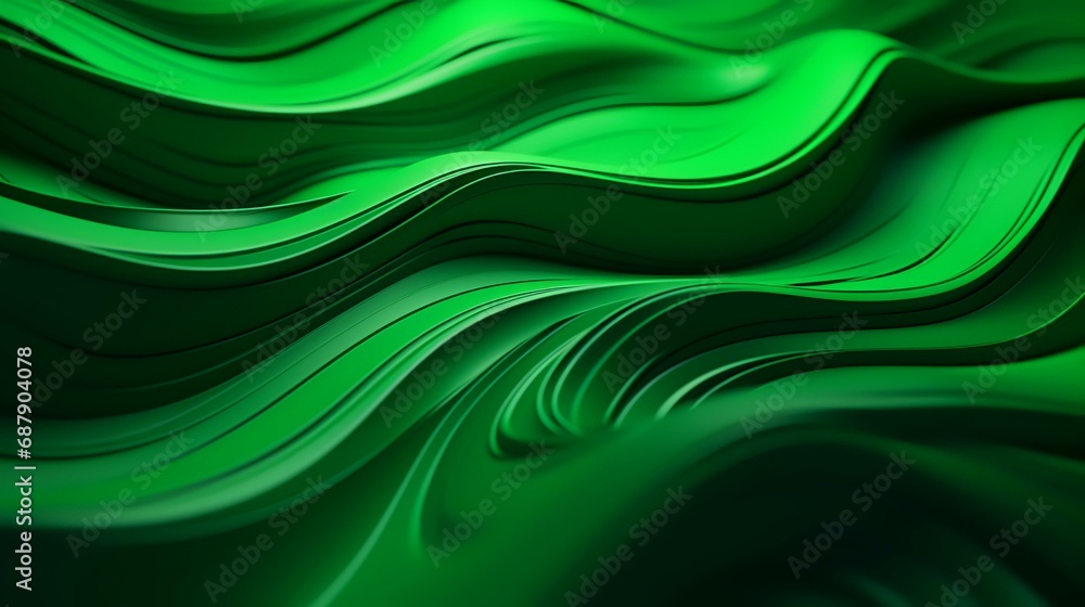 Abstract green wavy background. 3d rendering, 3d illustration. Abstract green wavy background. 3d rendering, 3d illustration.