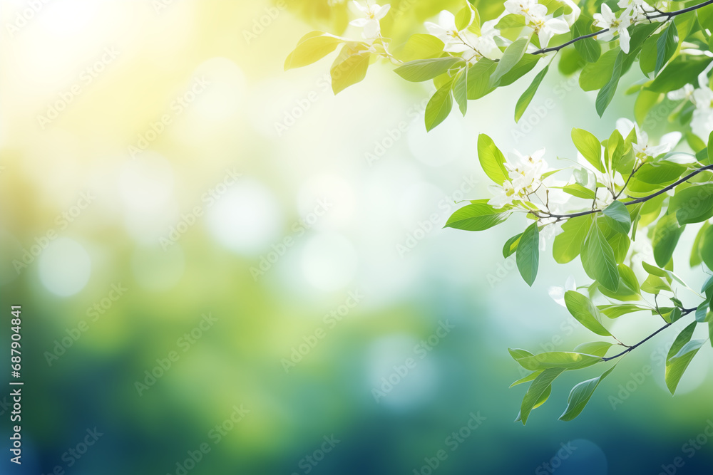 Beautiful natural spring green blurred background
