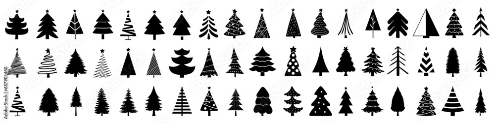 Christmas tree vector icon set. New year illustration sign collection. Winter symbol. Christmas tree vector icon set. New year illustration sign collection. Winter symbol.
