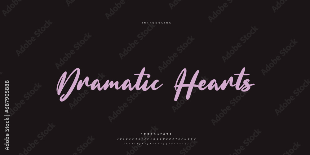 Fototapeta premium signature Font Calligraphy Logotype Script Brush Font Type Font lettering handwritten 