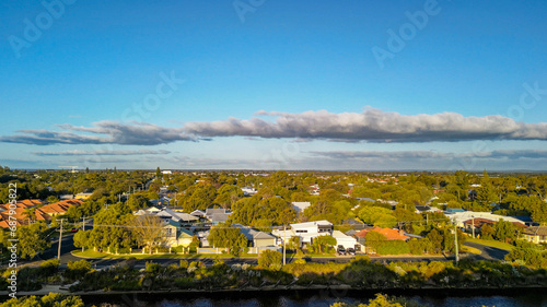 Aerial view of Busselton at sunset  Western Australia