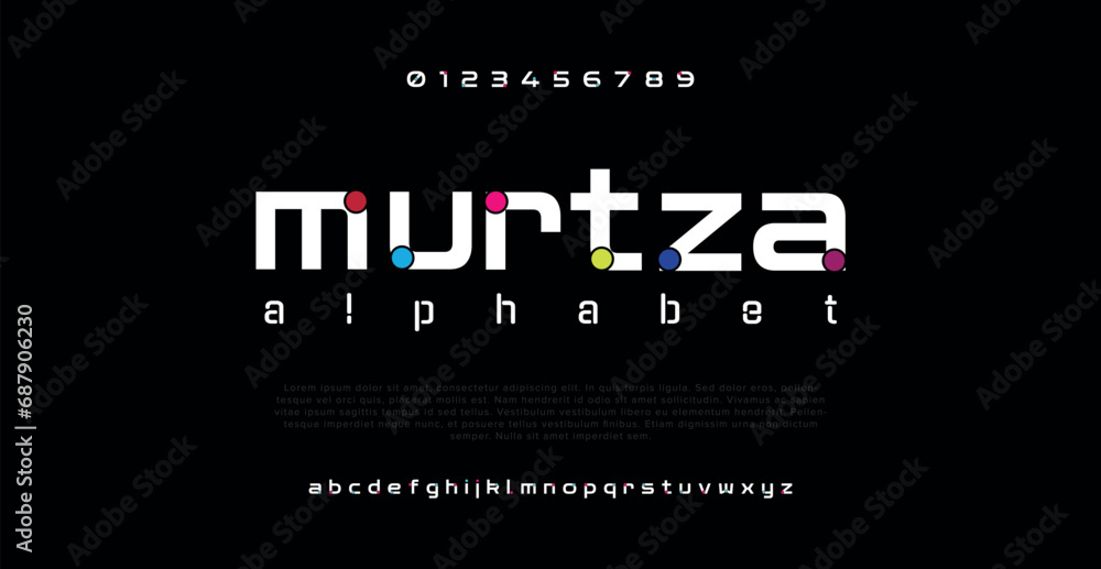 Creative Design vector Font of twisted Ribbon for Title, Header, Lettering, Logo. Funny Entertainment Active Sport Technology areas Typeface. Colorful rounded Letters and Numbers.