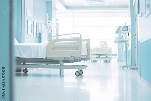 Blurred Image Of Hospital Interior For Background Or Concept Highquality Photo