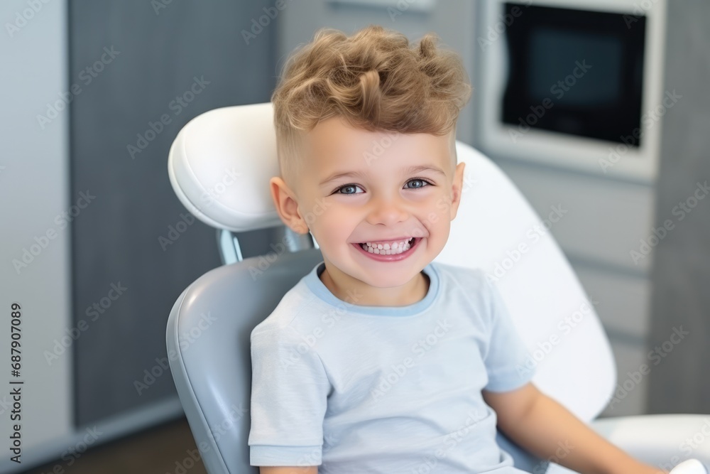 Happy Child Boy In Dentists Office, Representing Childrens Dentistry Highquality Photo Happy Child Boy In Dentists Office, Representing Childrens Dentistry Highquality Photo