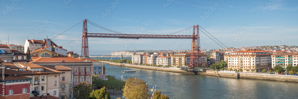 Unveiling the Scenic Splendor of the Bizkaia Bridge Against the Portugalete Skyline