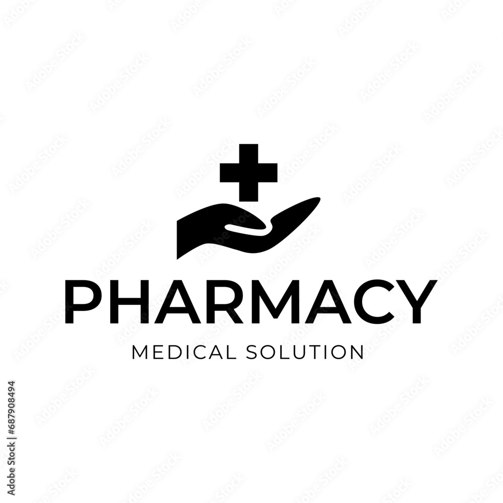 Fototapeta premium Medical Cross and Health Pharmacy Logo Vector Template on white background