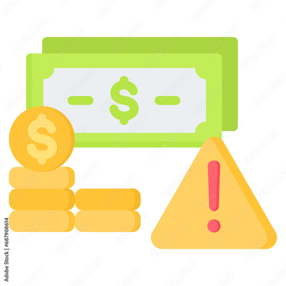 Financial Risk Flat Icon Financial Risk Flat Icon