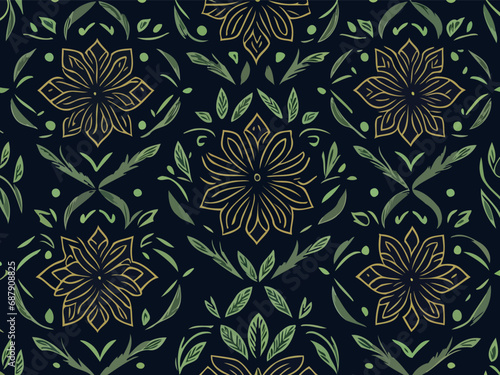 A mesmerizing display of abstract floral patterns created using vector graphics. 