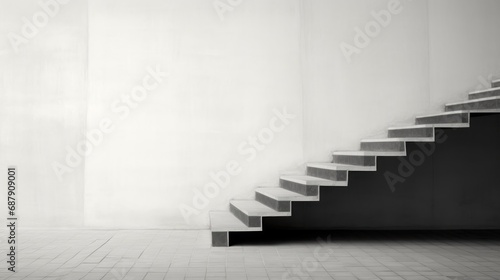 Stairs in an old building  black and white color  background 