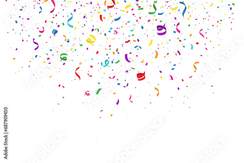 Festive colorful confetti on a white background isolated. Vector
