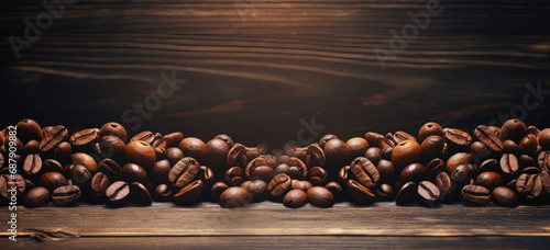 coffee beans on dark wooden background © JM Nimhas