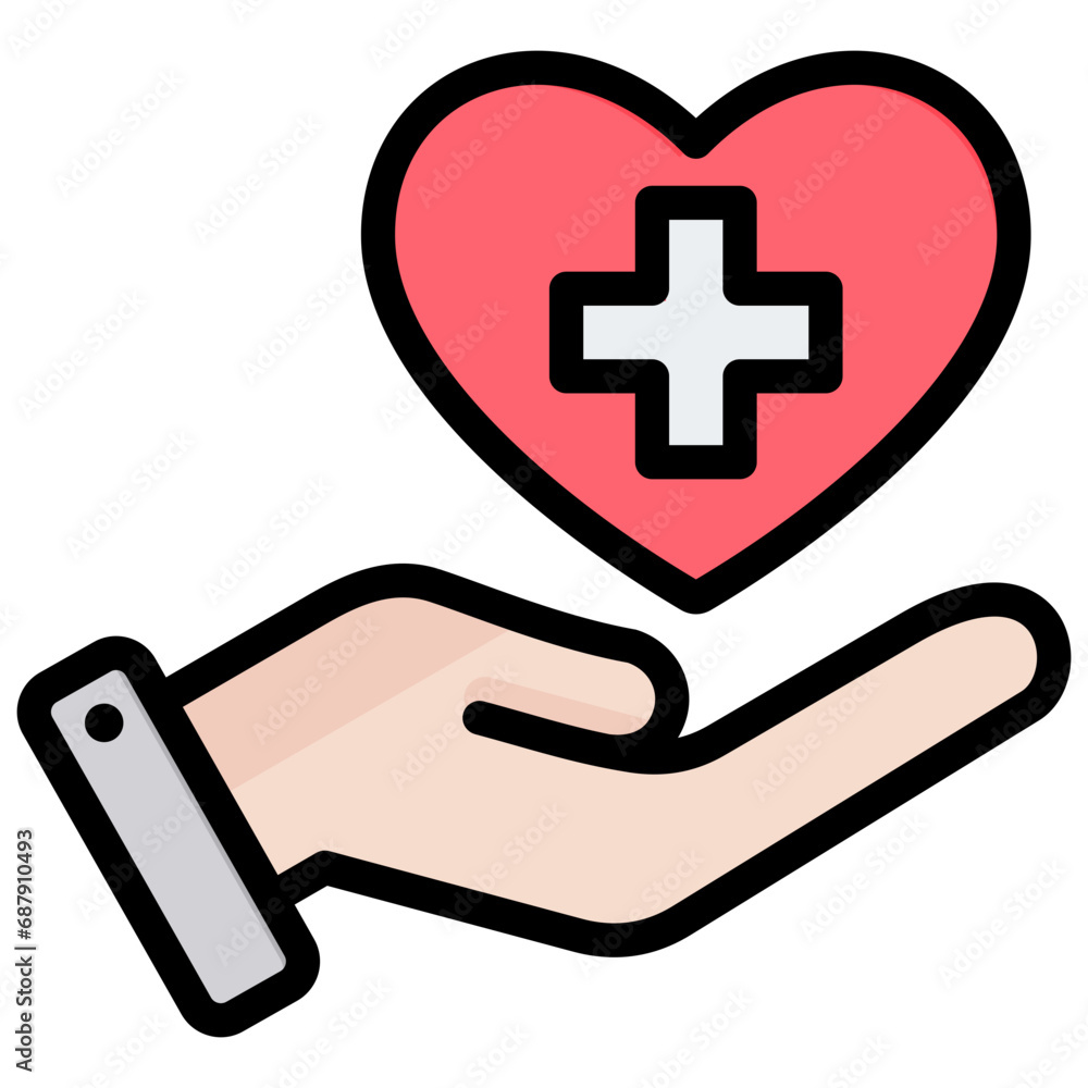 Life Insurance Outline Color Icon Life Insurance Outline Color Icon