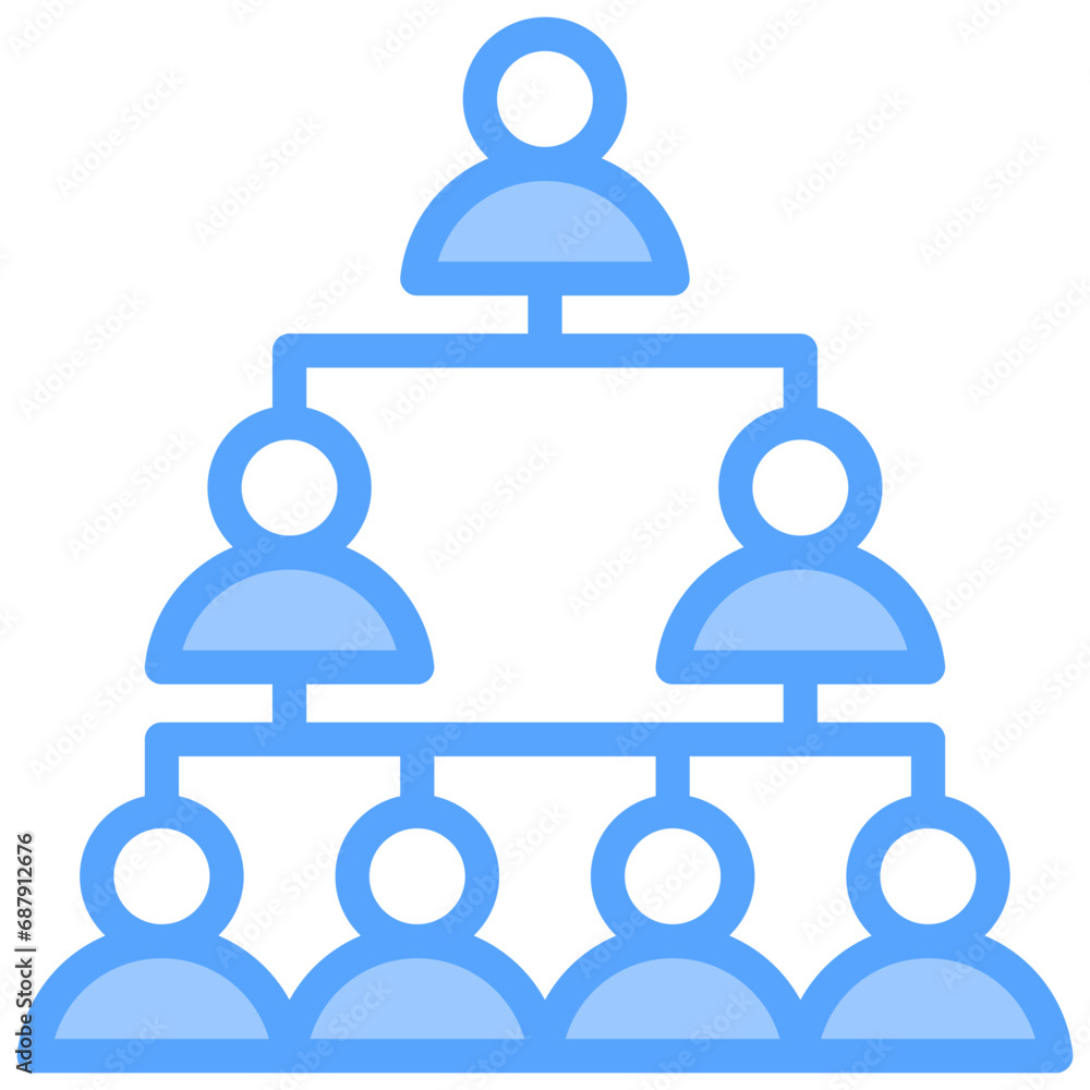 Organization Structure Blue Icon Organization Structure Blue Icon