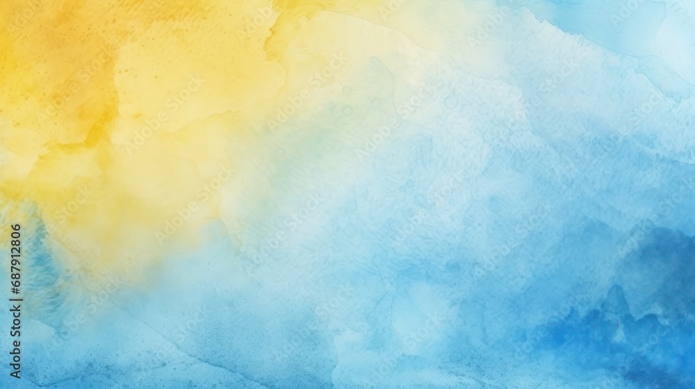 Watercolor art background. Old paper. Blue and yellow  texture for cards, flyers, poster, banner.