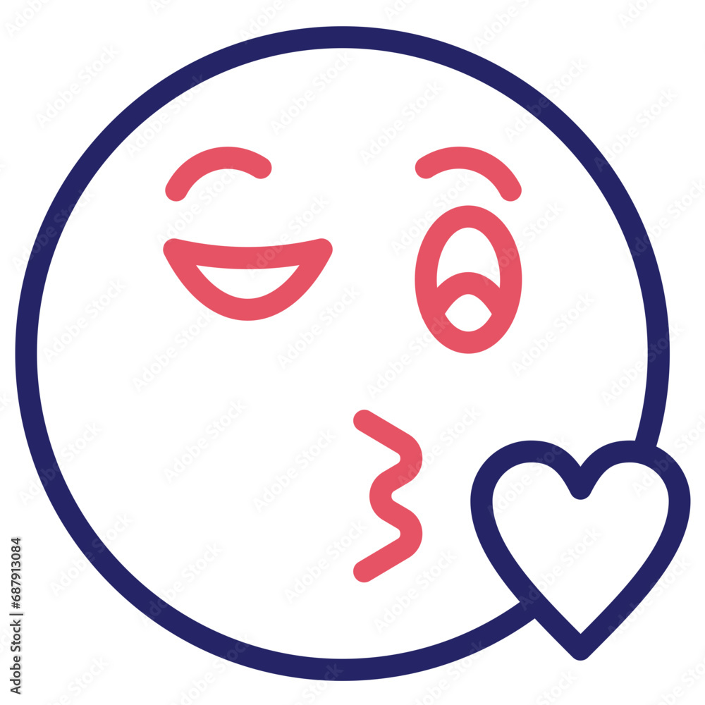 Kissing Face with Smiling Eyes Icon