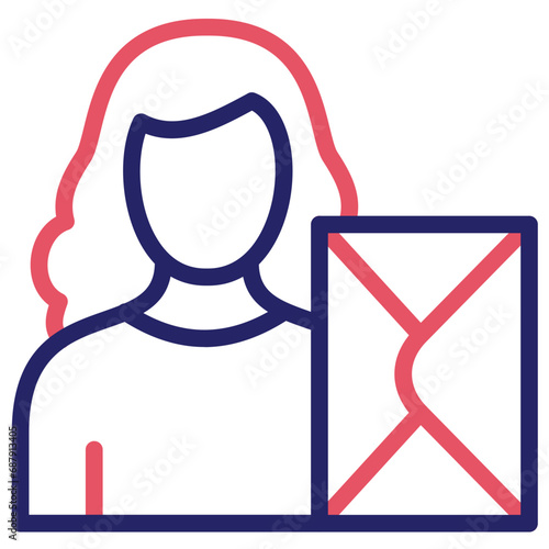 Woman with Envelope Icon