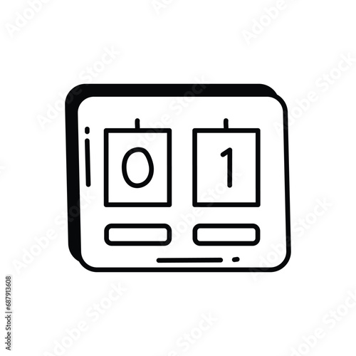 Volleyball Scoreboard icon vector stock illustration