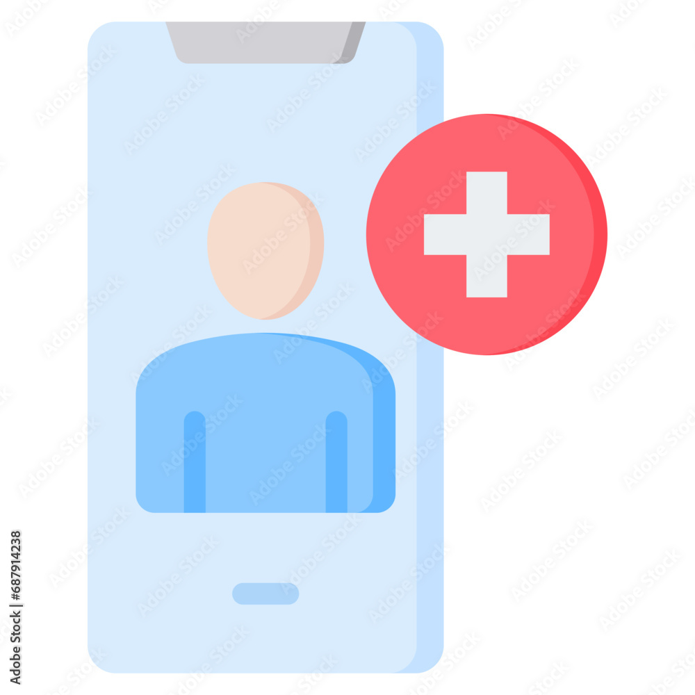 Fototapeta premium Add Friend Flat Icon