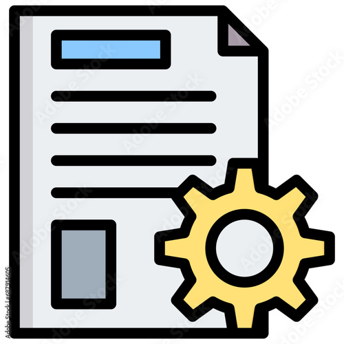 Content Management Outline Color Icon