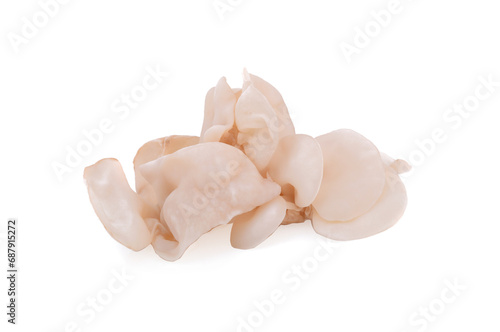 white ear mushroom or white jelly mushroom isolated on white background