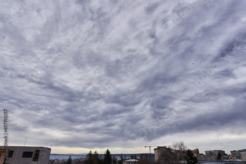 Asperitas clouds above a town