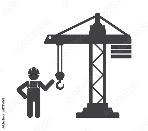 crane hook and worker