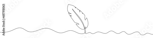 Continuous line drawing of feathers. Feathers continuous line icon. photo