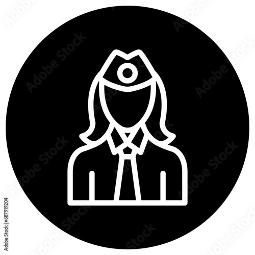 Air hostess Vector Icon Design Illustration