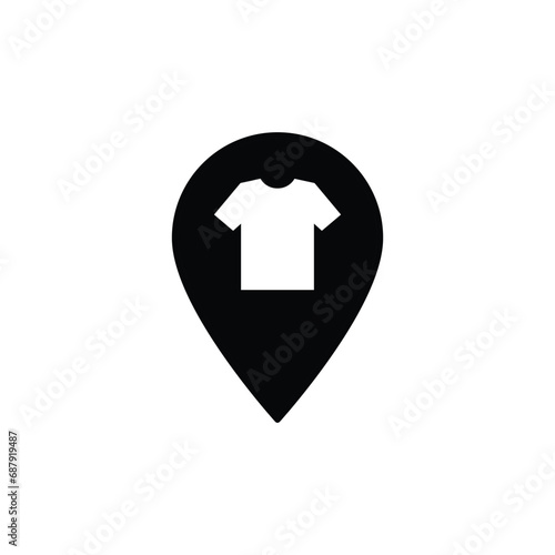 map pointer with clothing shop icon shopping clothes online icon 
