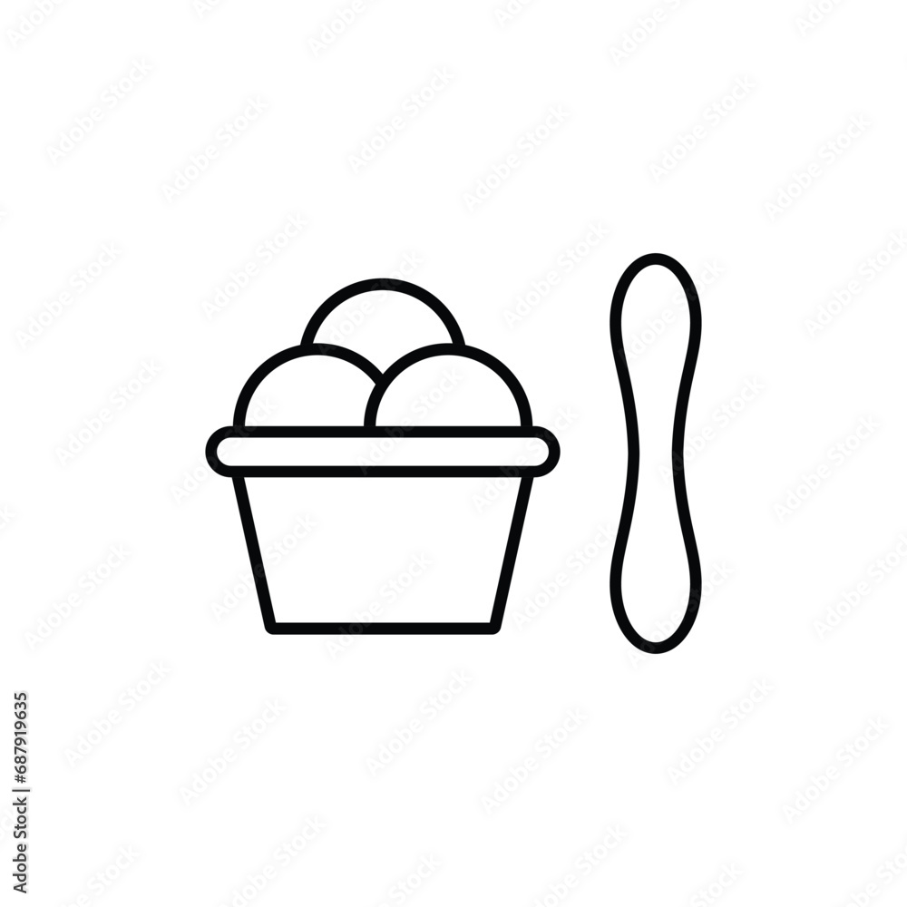 ice cream in a paper cap vector icon ice cream in a paper cap vector icon
