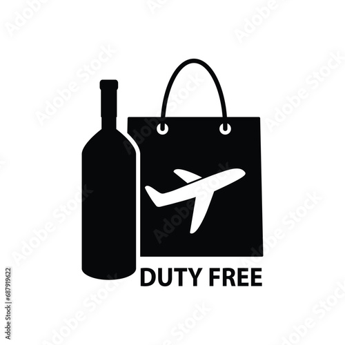 Duty free vector icon bag icon 