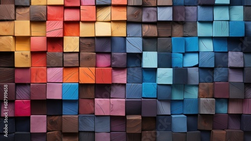 colorful wooden blocks background.