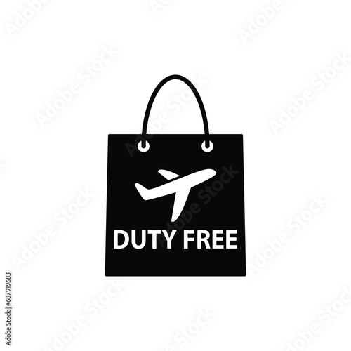 Duty free vector icon bag icon 