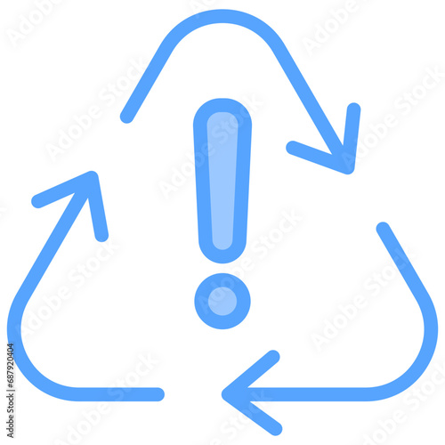 Warning Recycle Blue Icon
