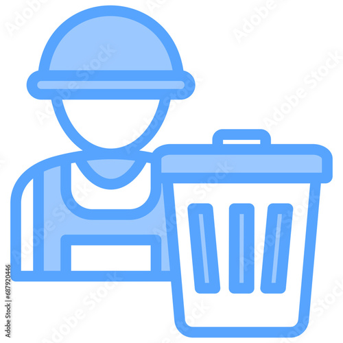 Waste Collector Blue Icon