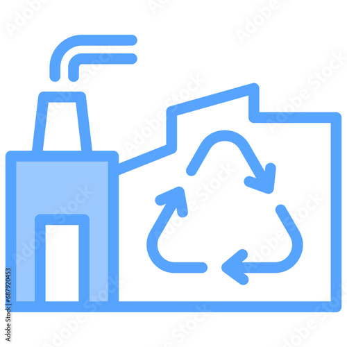 Recycling Plant Blue Icon