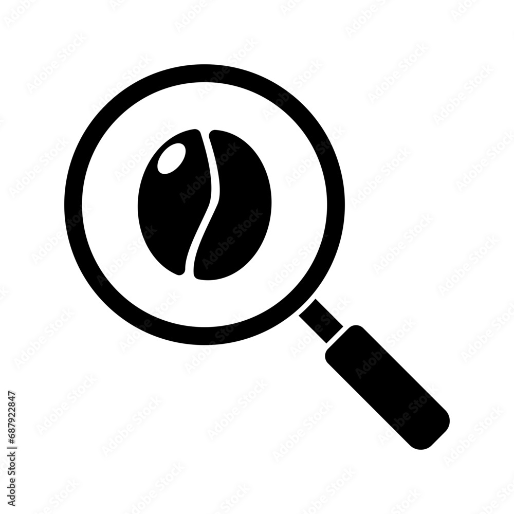 searching for high quality coffee beans icon vector searching for high quality coffee beans icon vector