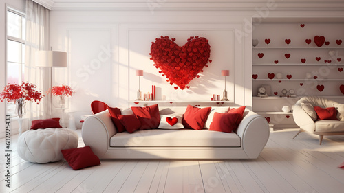 Valentine's day interior design concept - 3D Rendering
generativa IA photo