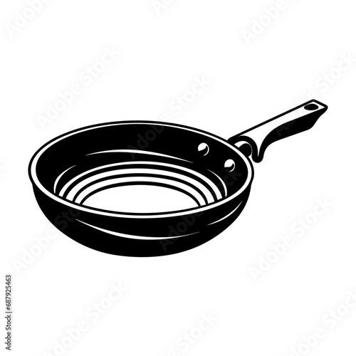 Frying Pan Icon Illustration in Trendy Flat Isolated on White Background. SVG Vector