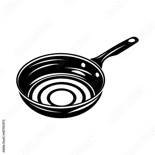 Frying Pan Icon Illustration in Trendy Flat Isolated on White Background. SVG Vector