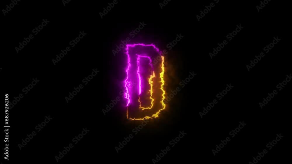 Neon letter D with alpha channel, neon alphabet and letters, neon light Neon letter D with alpha channel, neon alphabet and letters, neon light